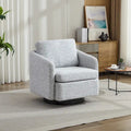 Fauteuil pivotant Chenille Blanc+Noir 31,5 avec cadre en bois massif