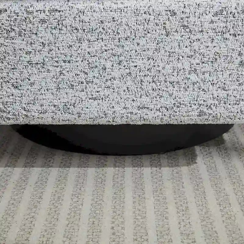 Fauteuil pivotant Chenille Blanc+Noir 31,5 avec cadre en bois massif