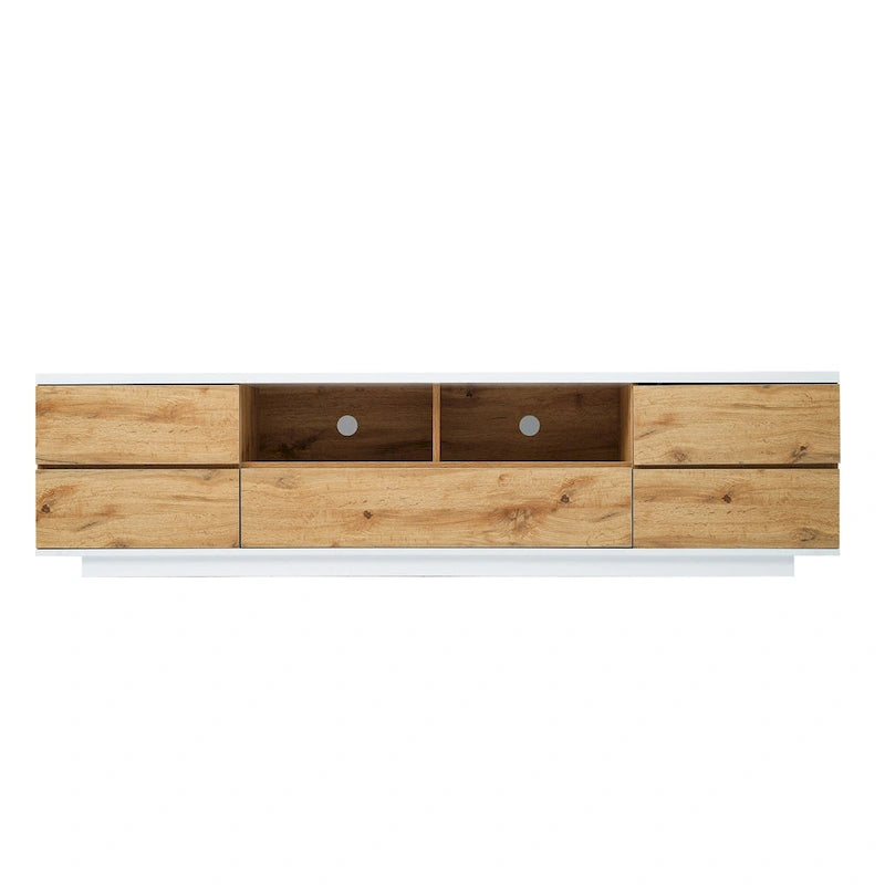 Meuble TV moderne de 80 pouces avec rangement dissimulé