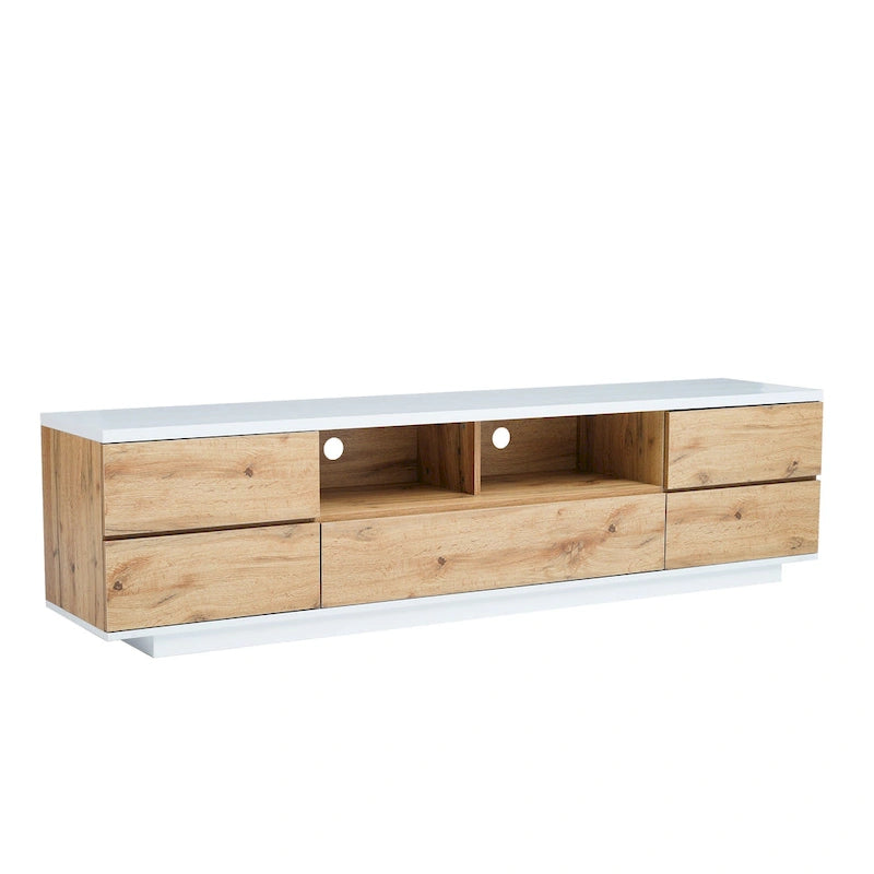 Meuble TV moderne de 80 pouces avec rangement dissimulé