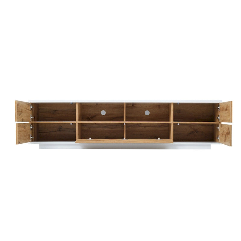 Meuble TV moderne de 80 pouces avec rangement dissimulé