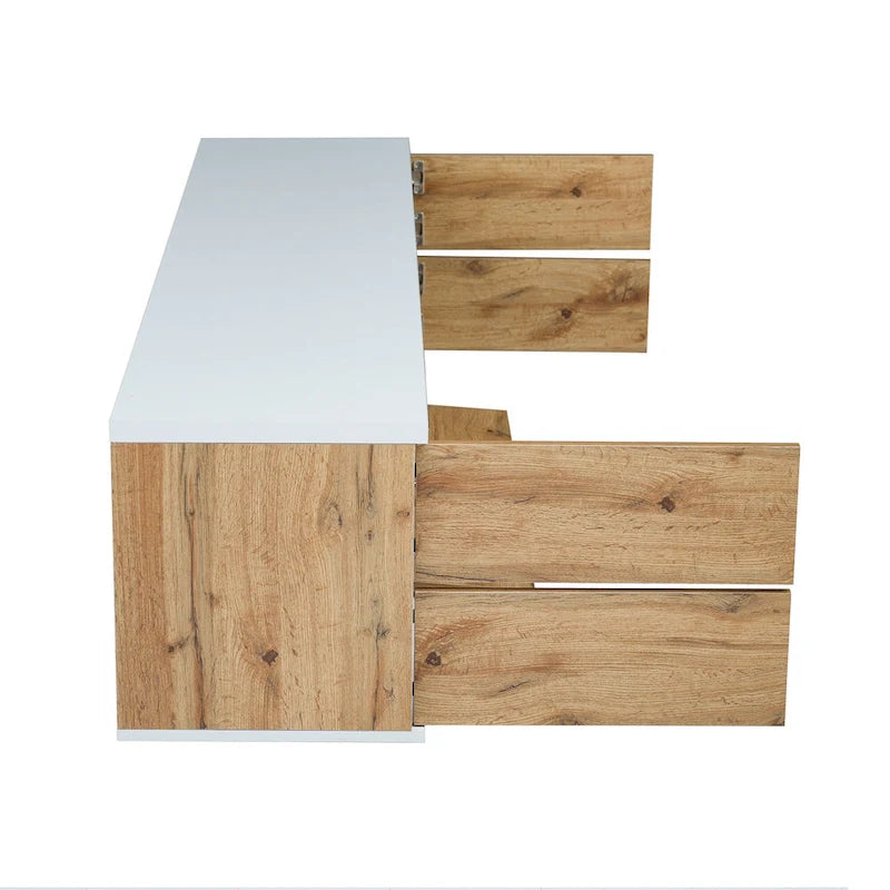 Meuble TV moderne de 80 pouces avec rangement dissimulé