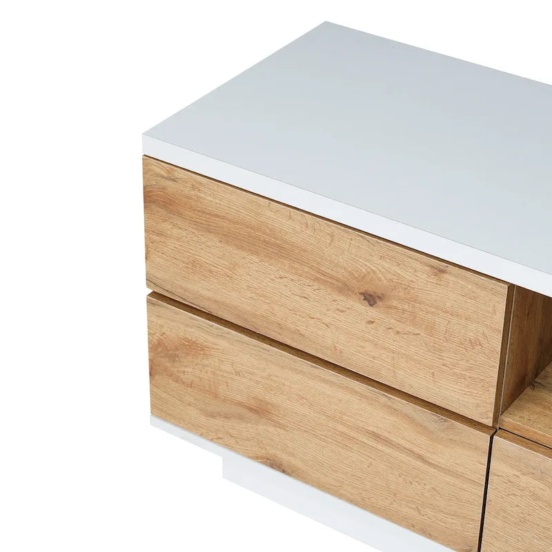 Meuble TV moderne de 80 pouces avec rangement dissimulé
