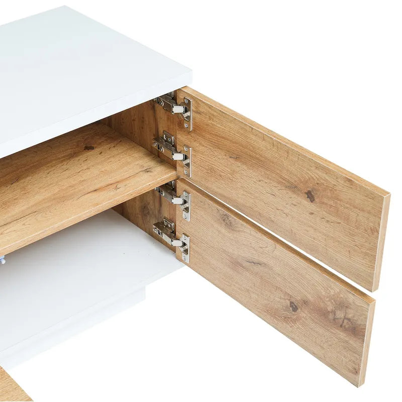 Meuble TV moderne de 80 pouces avec rangement dissimulé