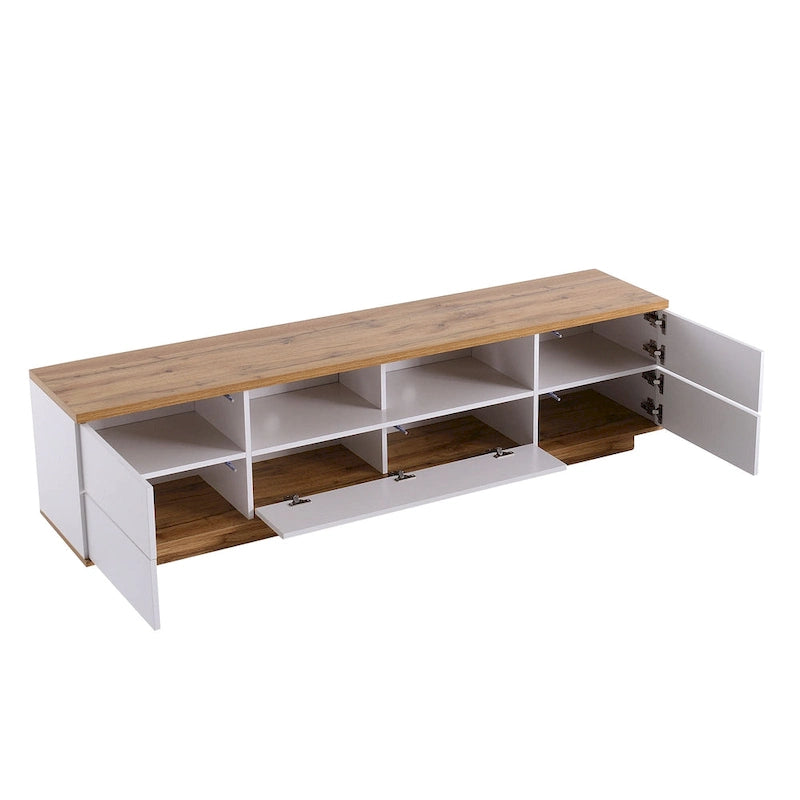 Meuble TV moderne de 80 pouces avec rangement dissimulé