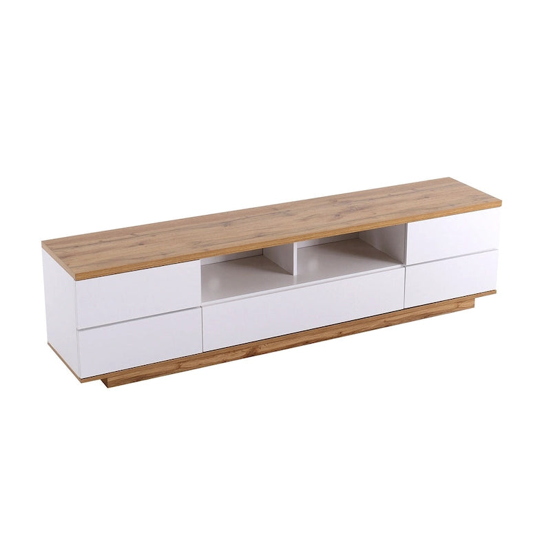 Meuble TV moderne de 80 pouces avec rangement dissimulé