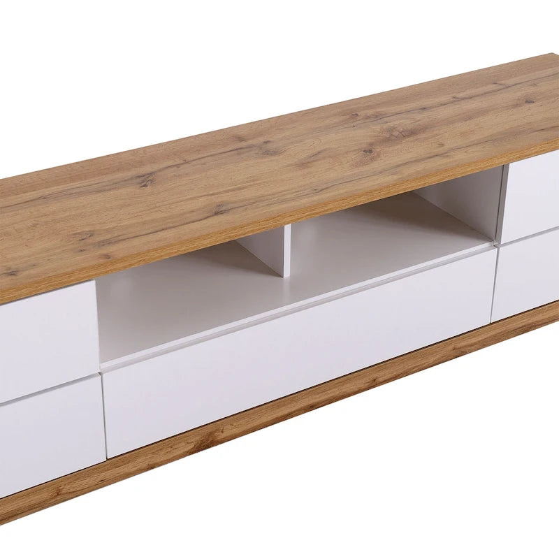 Meuble TV moderne de 80 pouces avec rangement dissimulé