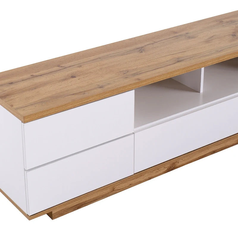 Meuble TV moderne de 80 pouces avec rangement dissimulé