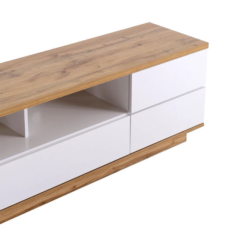 Meuble TV moderne de 80 pouces avec rangement dissimulé