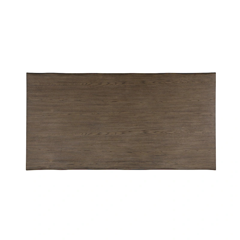 Table de salle à manger à bord naturel 213 cm, finition marron foncé