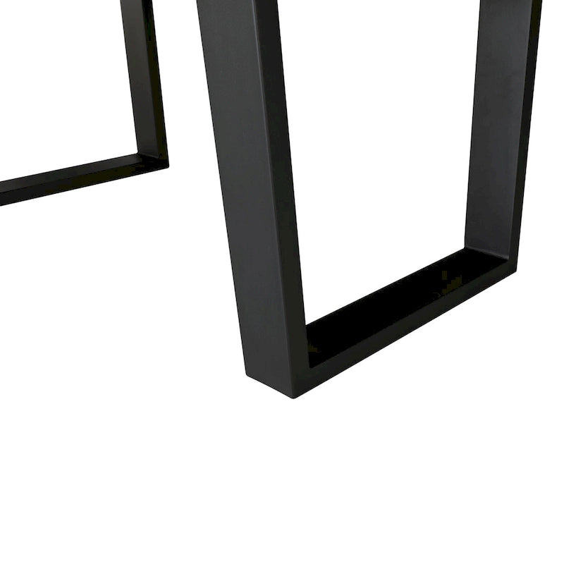 Table de salle à manger à bord naturel 213 cm, finition marron foncé