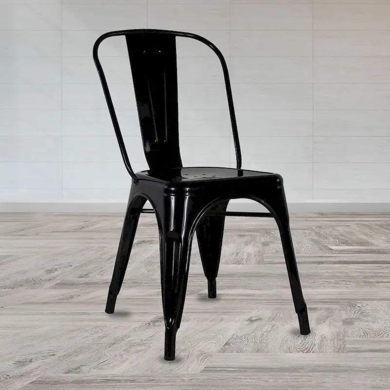 Lot de 10 chaises sans accoudoirs de style industriel pour restaurant ou café