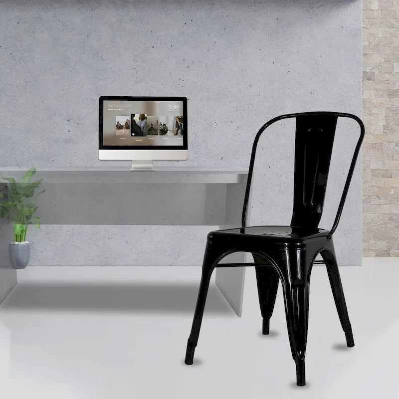 Lot de 10 chaises sans accoudoirs de style industriel pour restaurant ou café