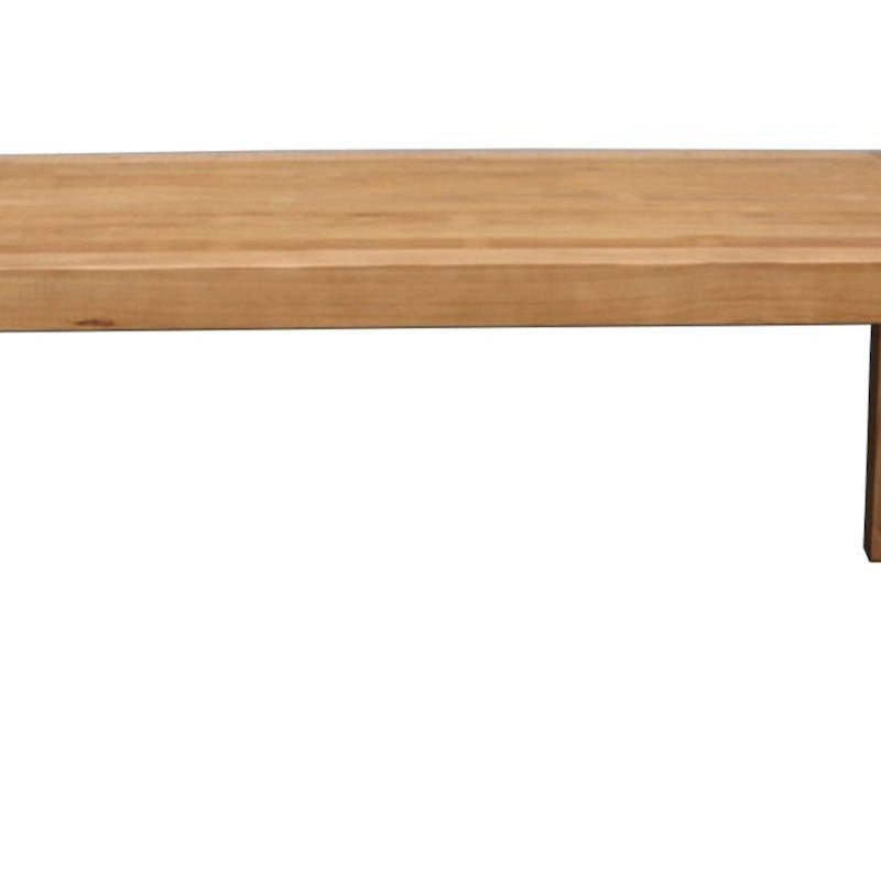 Table de salle à manger en bois de pin, brun naturel, plateau rectangulaire de 180 cm