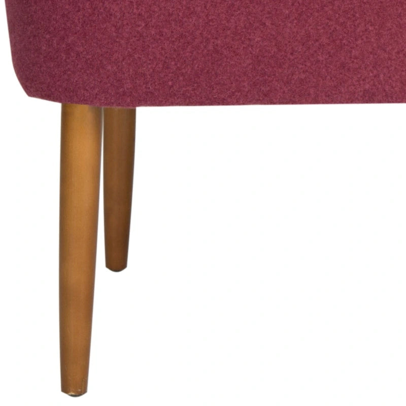Banc en laine orange du milieu du siècle - 101,6 cm L x 50,8 cm P x 45,7 cm H