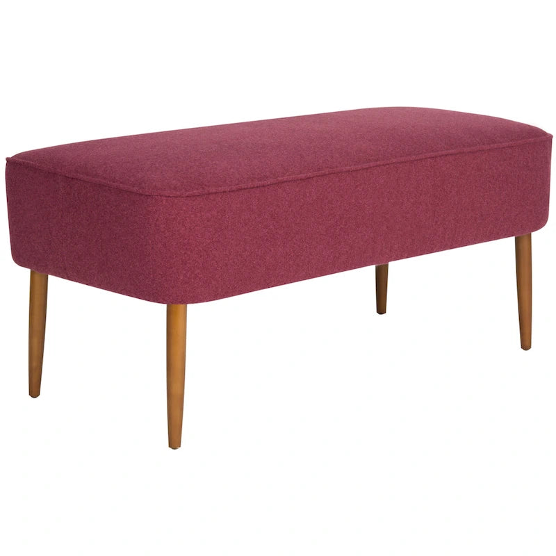Banc en laine orange du milieu du siècle - 101,6 cm L x 50,8 cm P x 45,7 cm H