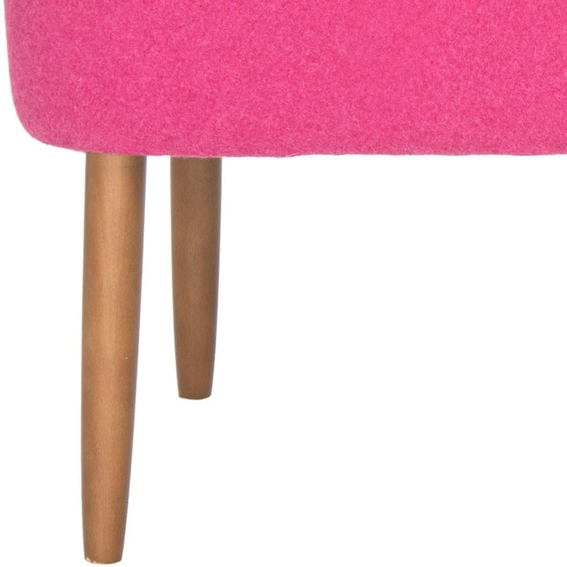 Banc en laine orange du milieu du siècle - 101,6 cm L x 50,8 cm P x 45,7 cm H