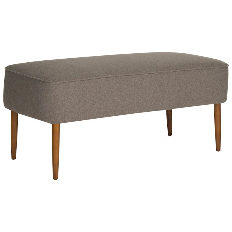 Banc en laine orange du milieu du siècle - 101,6 cm L x 50,8 cm P x 45,7 cm H