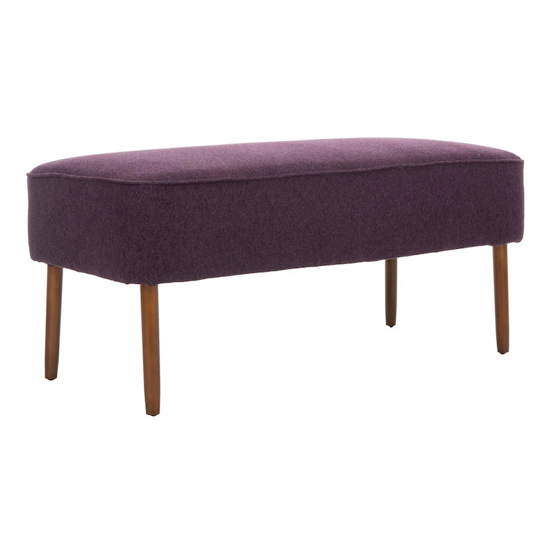 Banc en laine orange du milieu du siècle - 101,6 cm L x 50,8 cm P x 45,7 cm H
