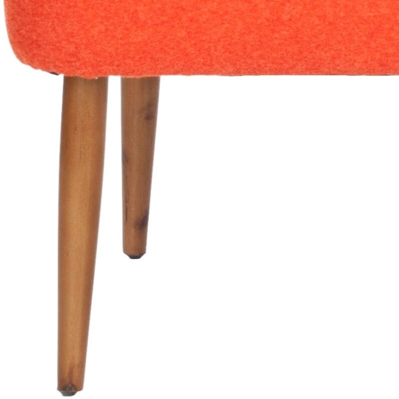 Banc en laine orange du milieu du siècle - 101,6 cm L x 50,8 cm P x 45,7 cm H