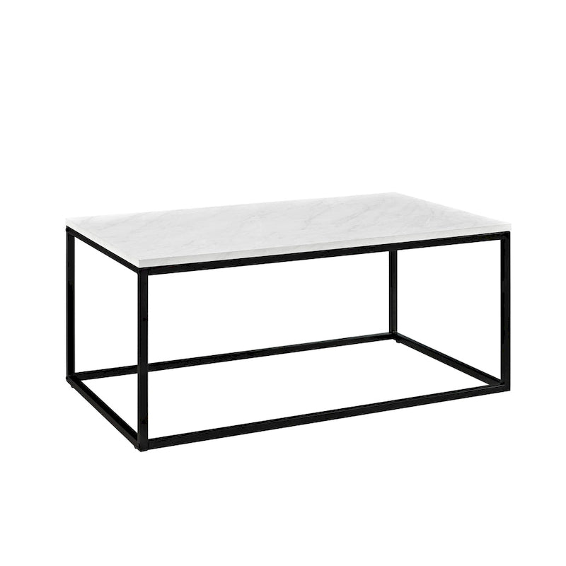 Table basse moderne à cadre métallique glamour