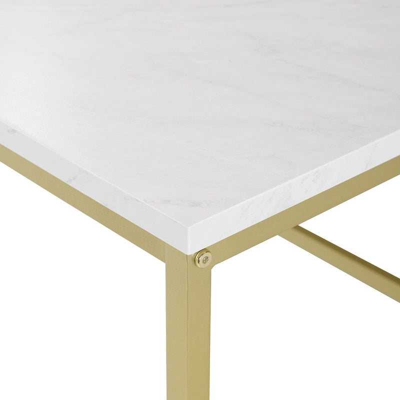 Table basse moderne à cadre métallique glamour