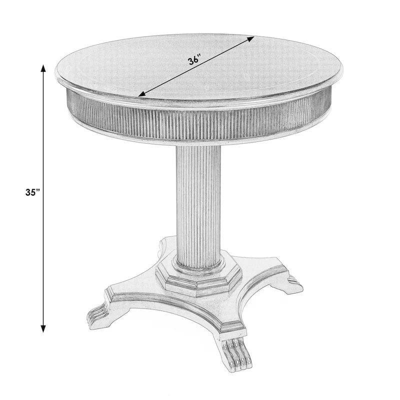 Table de foyer piédestal cannelée 36 po