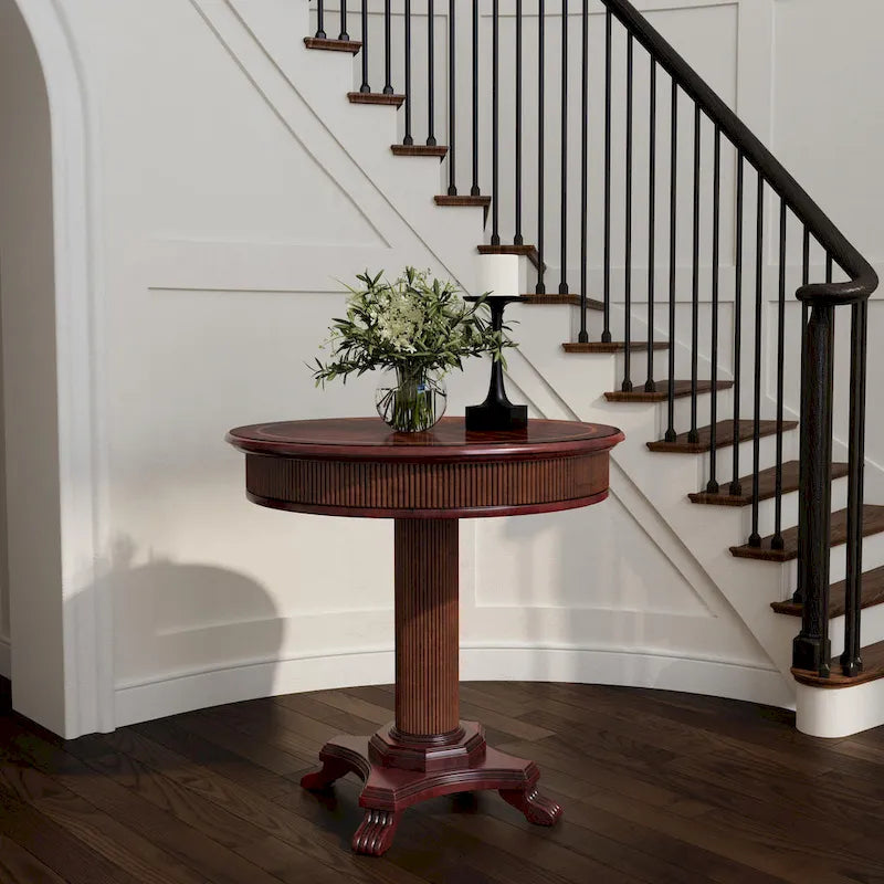 Table de foyer piédestal cannelée 36 po