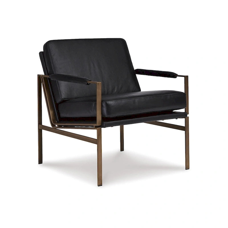 Fauteuil d'appoint en cuir Mid-century Modern - 73,66 cm (l) x 80,01 cm (P) x 87 cm (H)