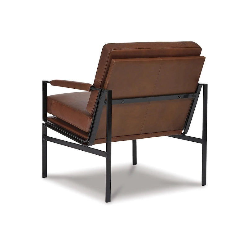 Fauteuil d'appoint en cuir Mid-century Modern - 73,66 cm (l) x 80,01 cm (P) x 87 cm (H)