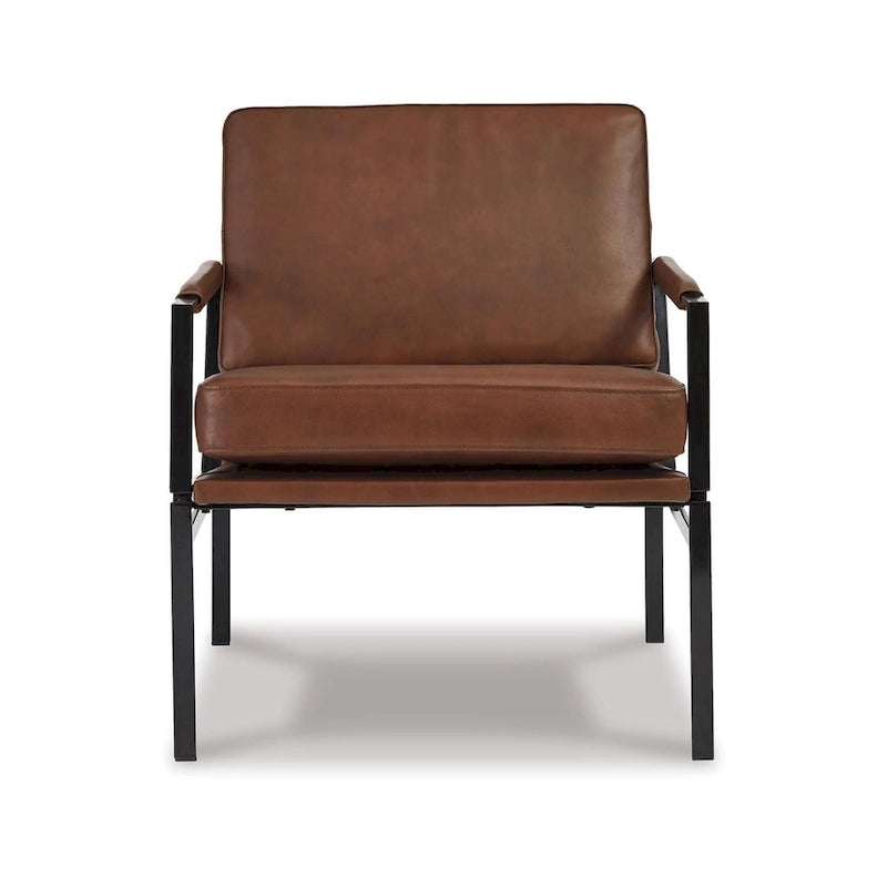 Fauteuil d'appoint en cuir Mid-century Modern - 73,66 cm (l) x 80,01 cm (P) x 87 cm (H)