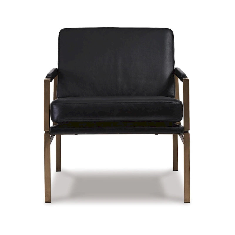 Fauteuil d'appoint en cuir Mid-century Modern - 73,66 cm (l) x 80,01 cm (P) x 87 cm (H)