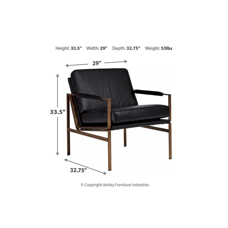 Fauteuil d'appoint en cuir Mid-century Modern - 73,66 cm (l) x 80,01 cm (P) x 87 cm (H)