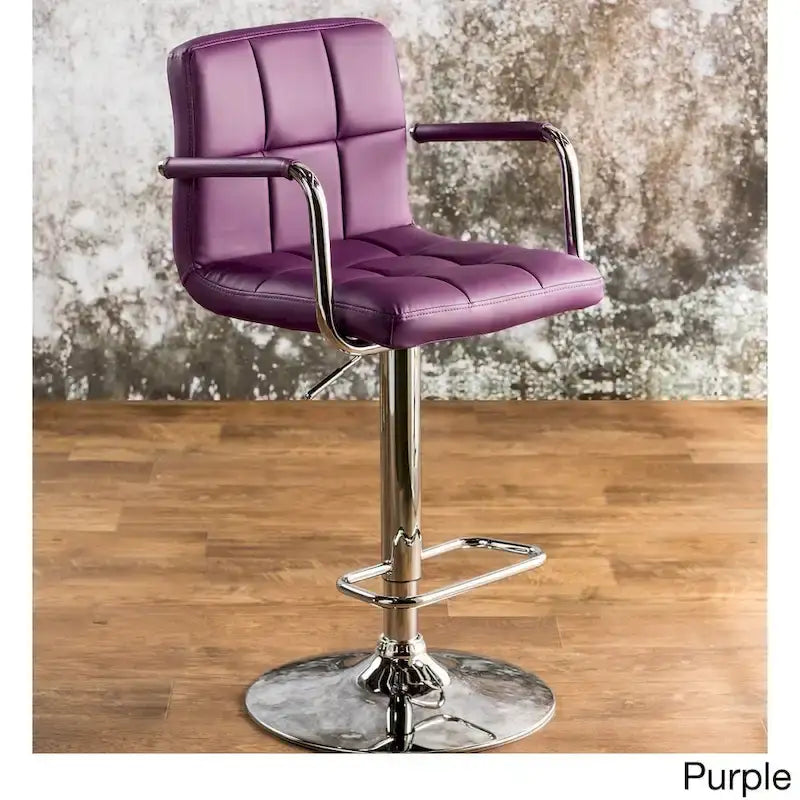 Tabouret de bar moderne réglable pivotant en similicuir