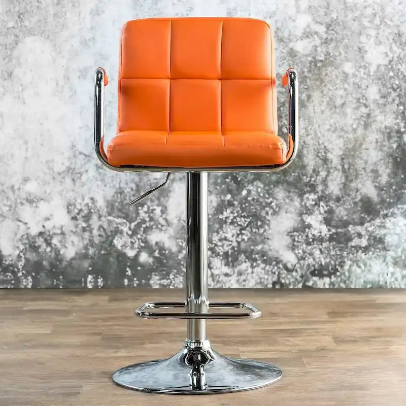 Tabouret de bar moderne réglable pivotant en similicuir