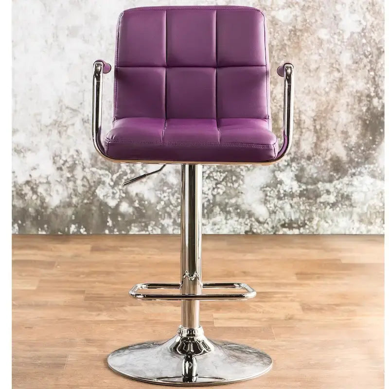 Tabouret de bar moderne réglable pivotant en similicuir