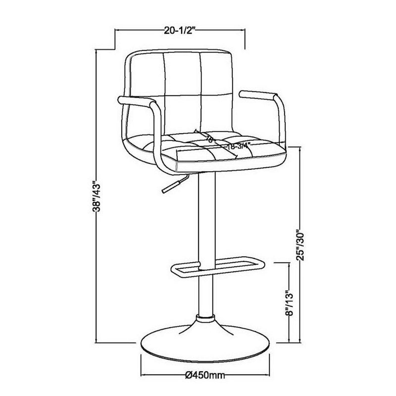 Tabouret de bar moderne réglable pivotant en similicuir