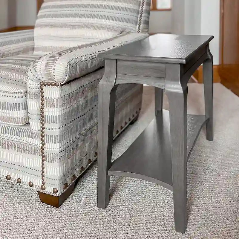 Table d'appoint étroite en bois gris