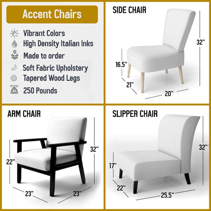 Fauteuil d'appoint abstrait en tissu gris vif et jaune moutarde
