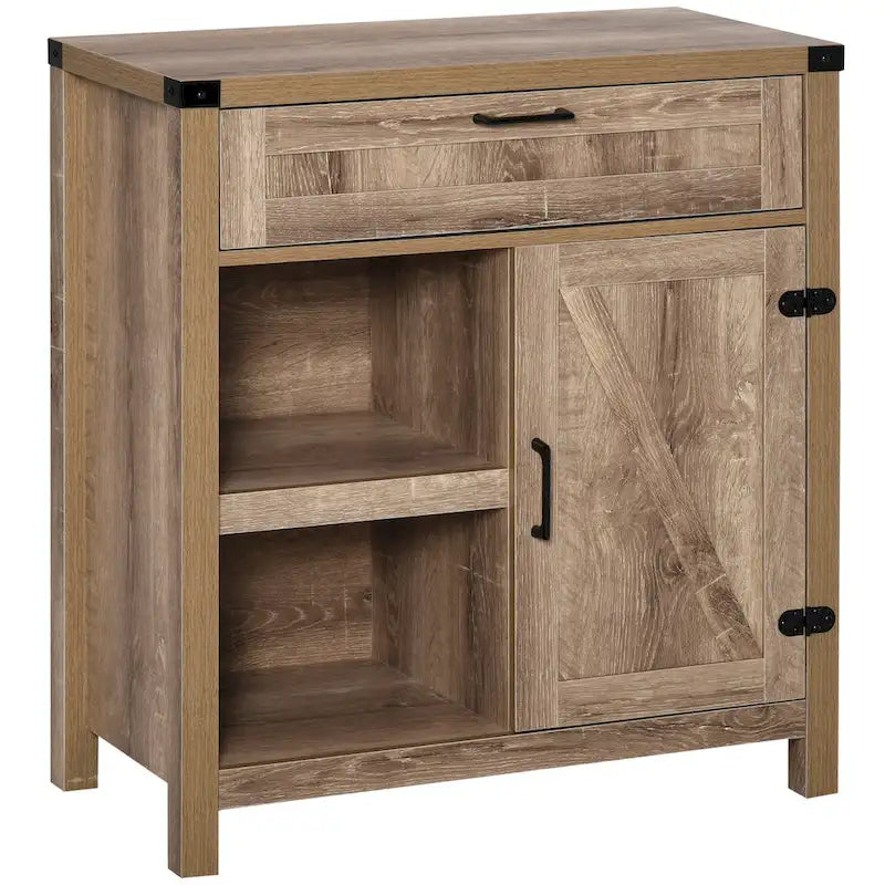 Meuble de rangement rustique avec porte de grange / Buffet bahut de style ferme moderne pour cuisine et salle à manger
