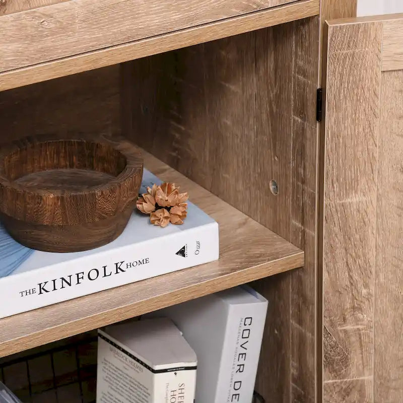 Meuble de rangement rustique avec porte de grange / Buffet bahut de style ferme moderne pour cuisine et salle à manger