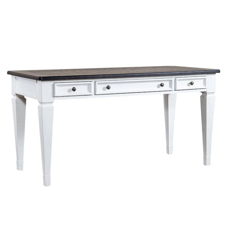 Bureau d'écriture brossé blanc charbon de bois
