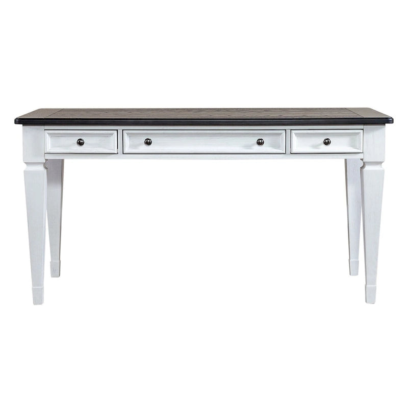 Bureau d'écriture brossé blanc charbon de bois