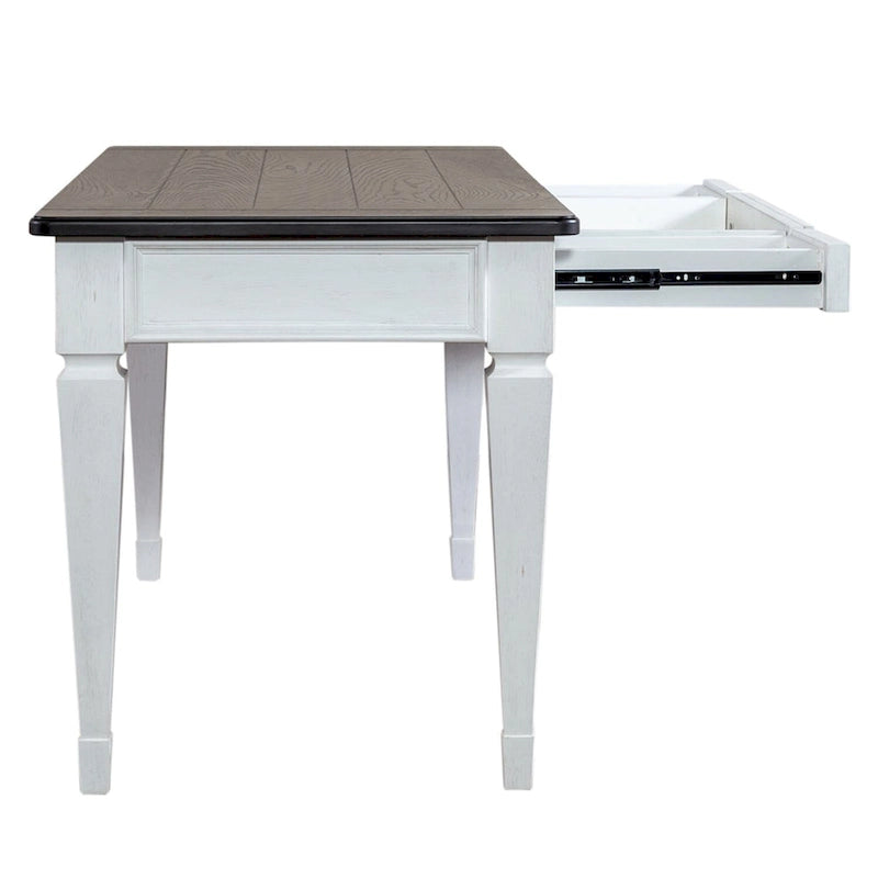 Bureau d'écriture brossé blanc charbon de bois