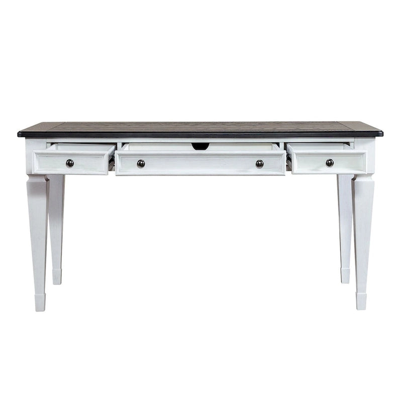 Bureau d'écriture brossé blanc charbon de bois