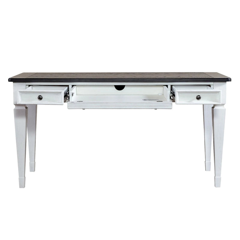 Bureau d'écriture brossé blanc charbon de bois