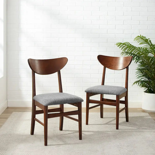 Chaises de salle à manger en bois (lot de 2) avec assise rembourrée – H 84,5 cm x L 50 cm x P 50 cm