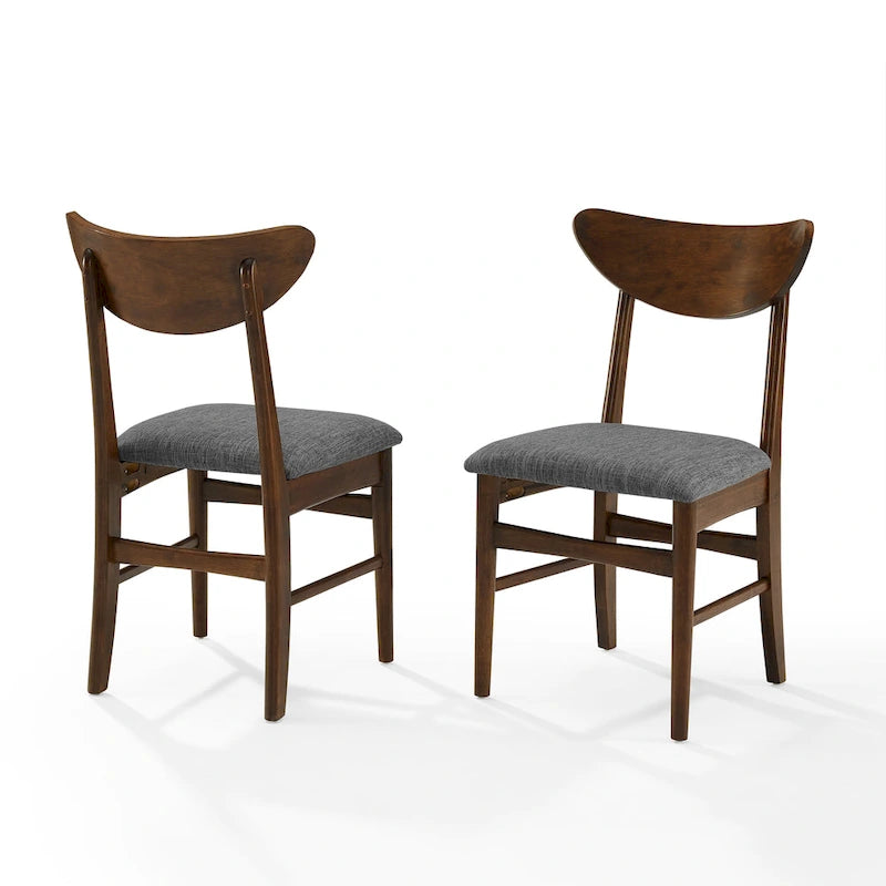 Chaises de salle à manger en bois (lot de 2) avec assise rembourrée – H 84,5 cm x L 50 cm x P 50 cm