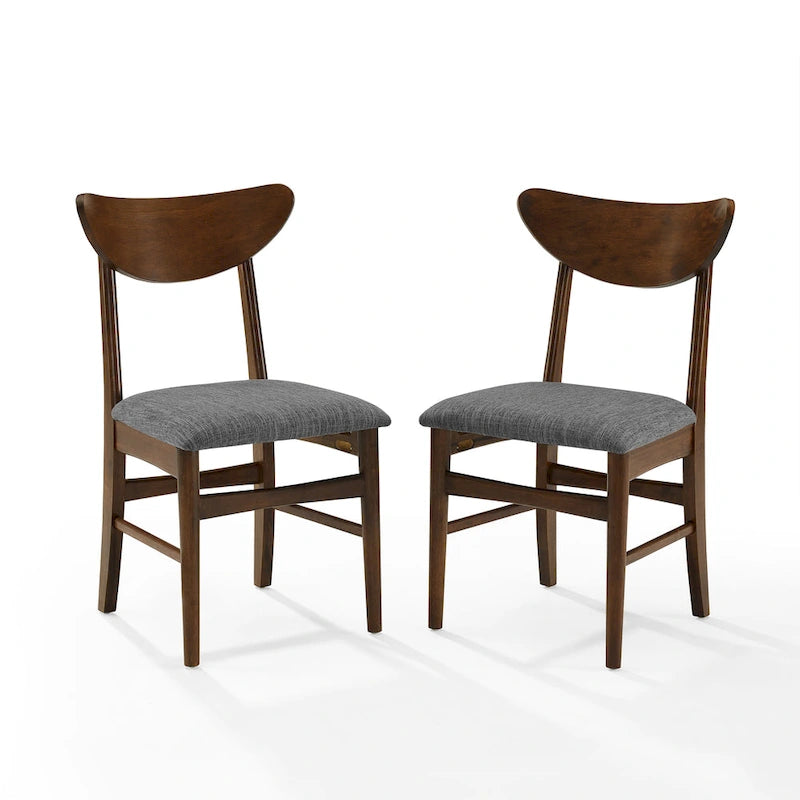 Chaises de salle à manger en bois (lot de 2) avec assise rembourrée – H 84,5 cm x L 50 cm x P 50 cm