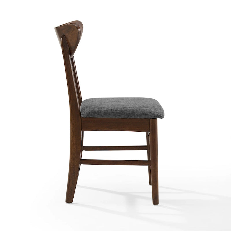 Chaises de salle à manger en bois (lot de 2) avec assise rembourrée – H 84,5 cm x L 50 cm x P 50 cm